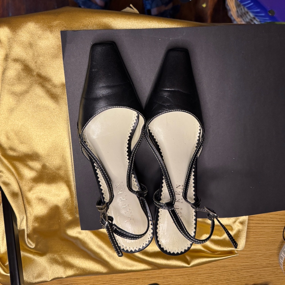 Lauren Ralph Lauren Elegant Women's Real Leather Sling-backs. - Picture 1 of 7